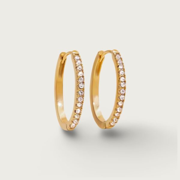 ZIRCON OVAL HOOPS NAUŠNICE