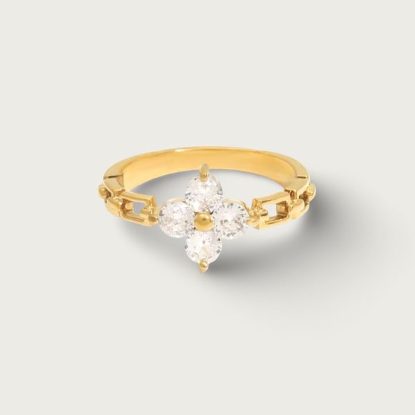 FLOWER ZIRCON PRSTEN